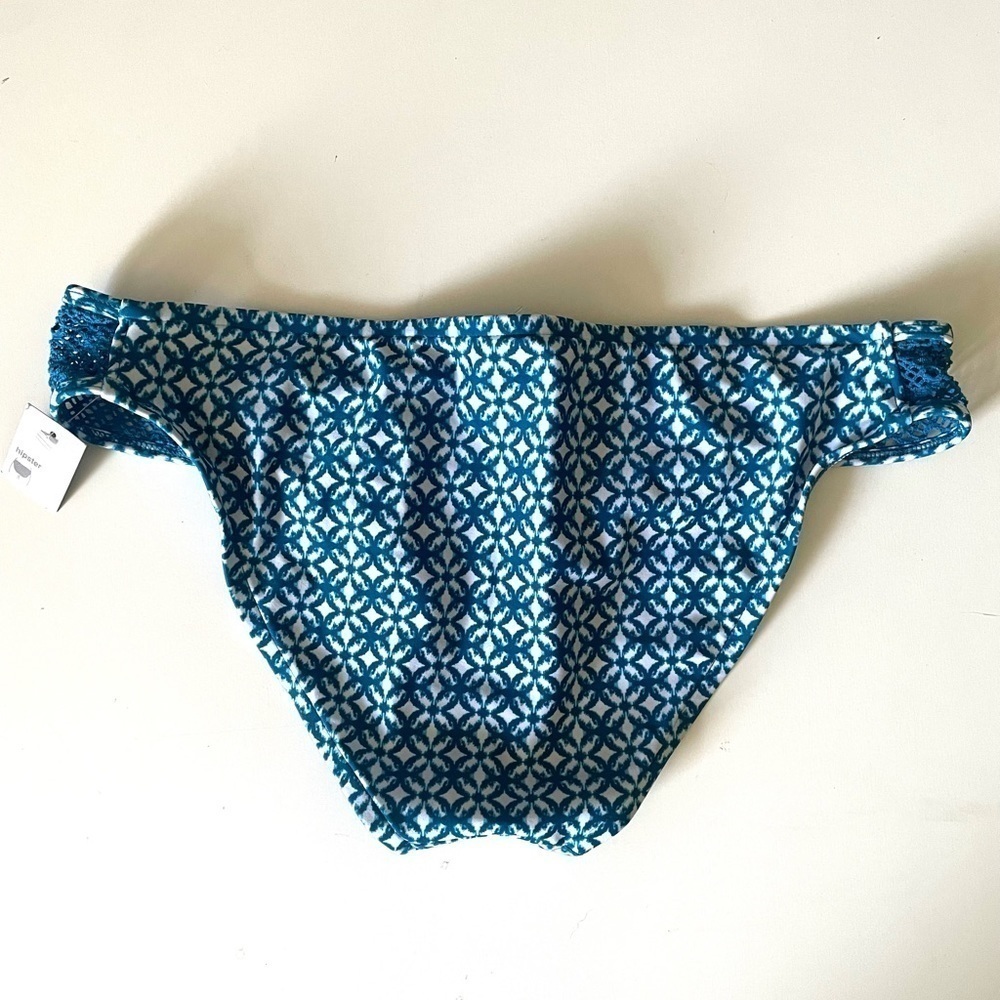 MOSSIMO teal print side lace hipster bikini bottom size XL - Picture 7 of 9